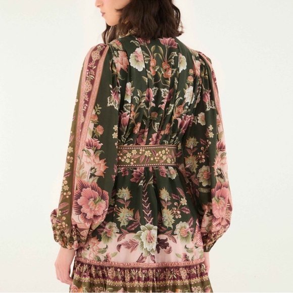 Farm Rio Green Flowering Garden Mini Dress - Picture 7 of 8